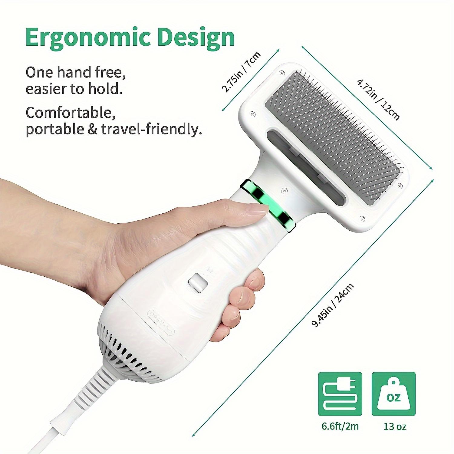 

Фен для домашних животных 2-в-1, тихие фены для собак и расческа, груминг, расческа для кошачьей шерсти, фен для щенячьей шерсти, регулируемая температура белый