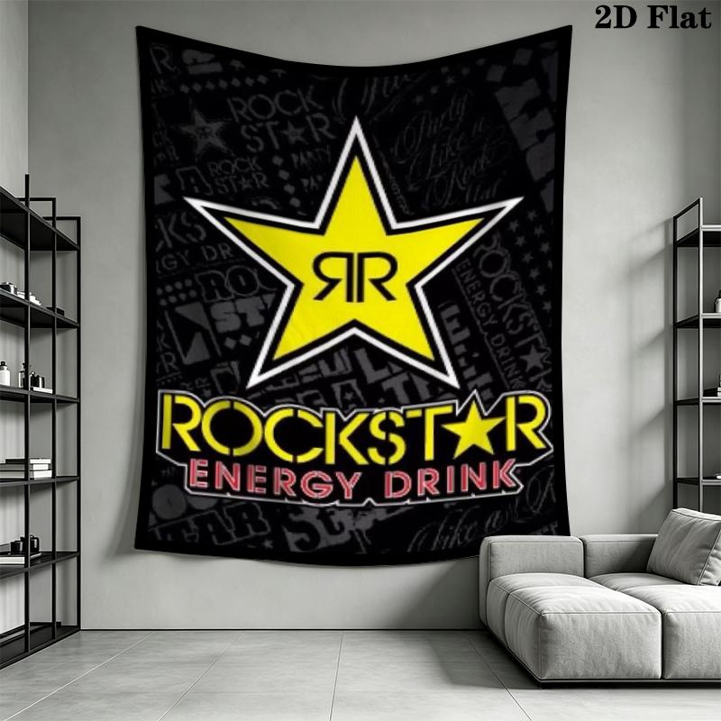Rockstar Energy Wall Tapestry Aesthetic Wall Hanging Printed Fabric Blanket Decorative Tapestries for Bedroom Living Room Home Decor