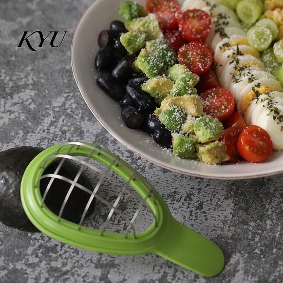 Safe Vegetable Chopper for Elderly Multifunctional Avocado Slicer, Quick Pitter Cutter Tool Kiwi, 3 Kitchen Gadget in 1 Fruit Slicer Divider,