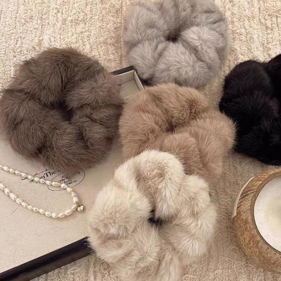 Yousheng Women Hair Rope Large Size Plush Hair Scrunchies Comfortable Fit No Pulling Warm Hair Band Hair Accessories