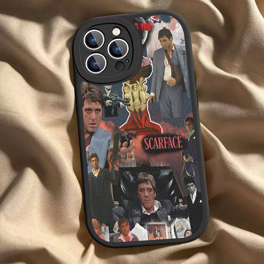 Vintage Classic S-scarface PU Leather Phone Case For IPhone 16 15 14 13 12 11 Pro Max Plus Back Fundas
