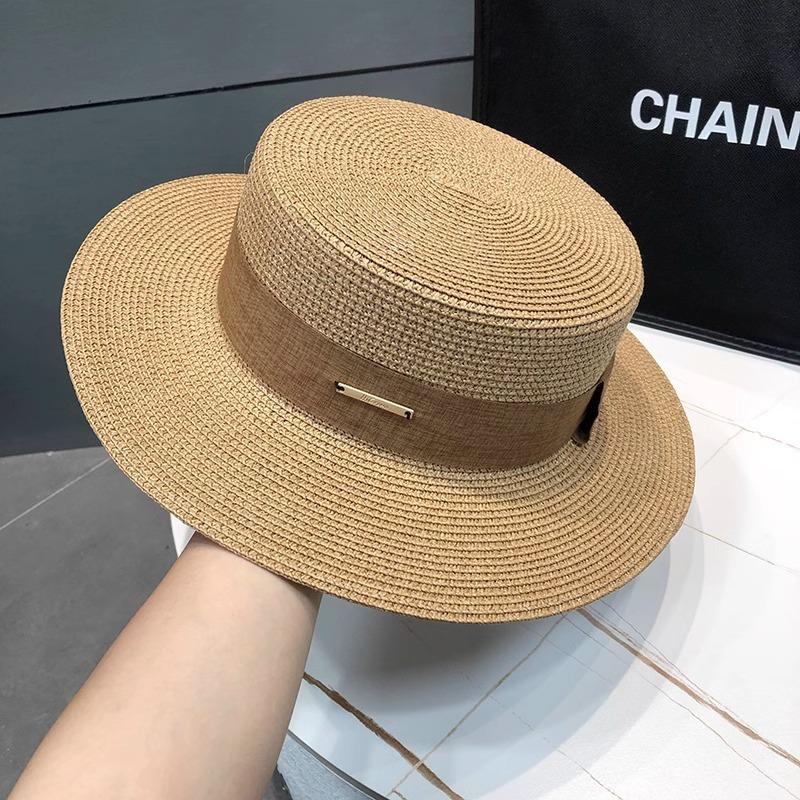 

Flat top top hat children s summer 2025 new sunscreen hat seaside vacation shade straw hat beach sun hat Adjustable хакі