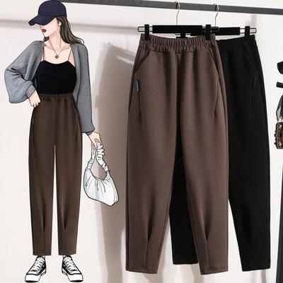 Women's High Waist Loose Cotton-Fleece Carrot Pants - Winter Casual Harem Style
