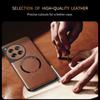 For OnePlus 13 12 11 Fine-hole PU Cow Pattern Leather External Magnetic Ring Soft Edge Anti-drop Anti-fingerprint Phone Case