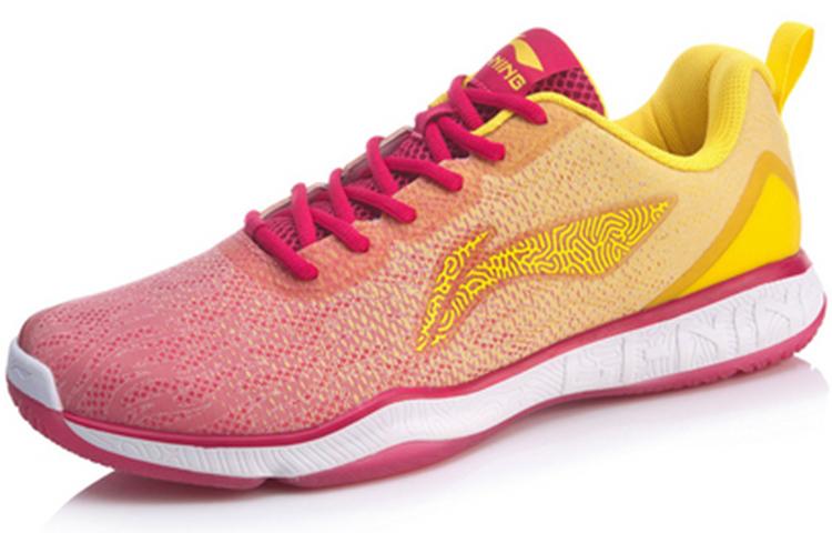 Li Ning Slip Resistant, Abrasion Resistant, Breathable, Lightweight Low top Badminton Shoes Unisex Rose Red AYTP019-2