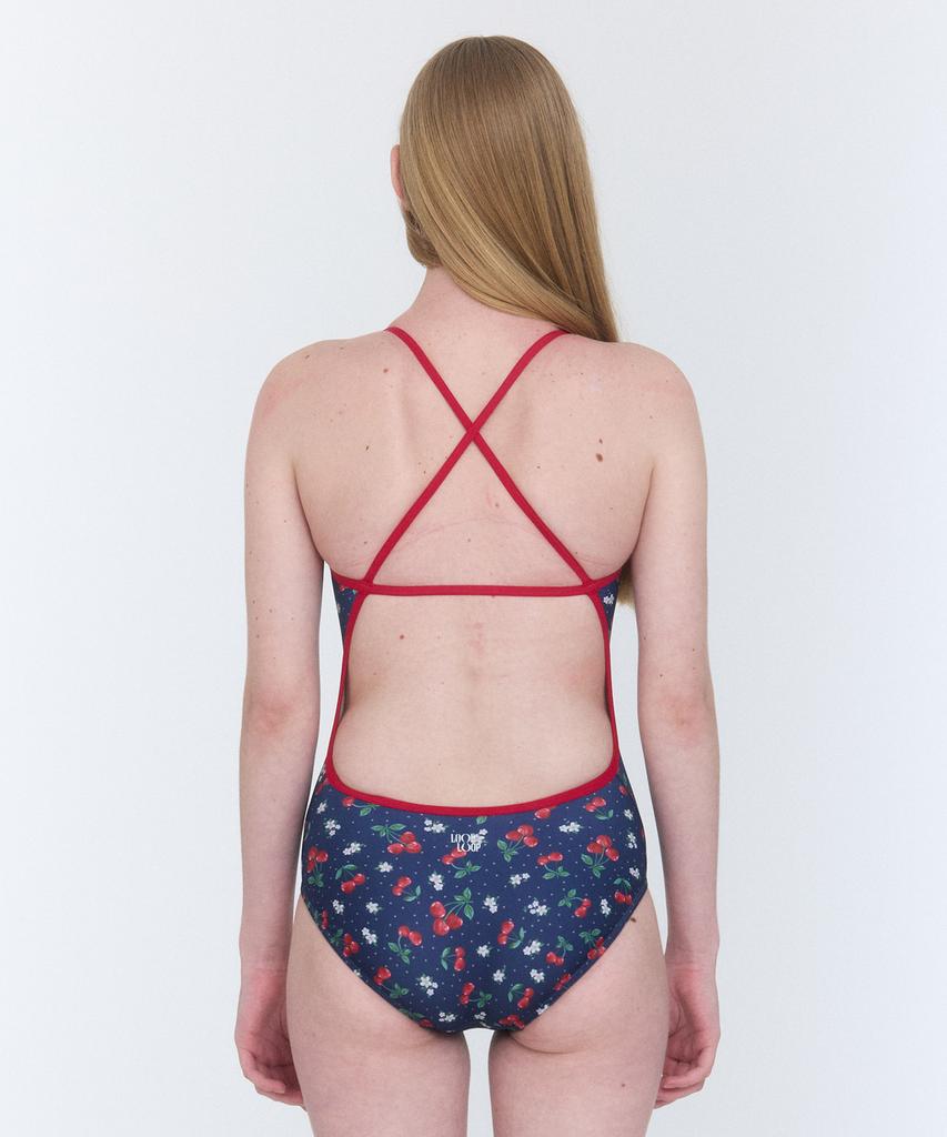 Lupeulupeu [Cherry Bomb_Navy] One-Piece Swimsuit
