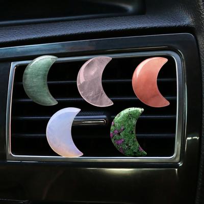 Crystal Moon Car Air Freshener Perfume Clip Women Pink Moon Interior Decoration Auto Air Conditioner Outlet Fragrance Diffuser