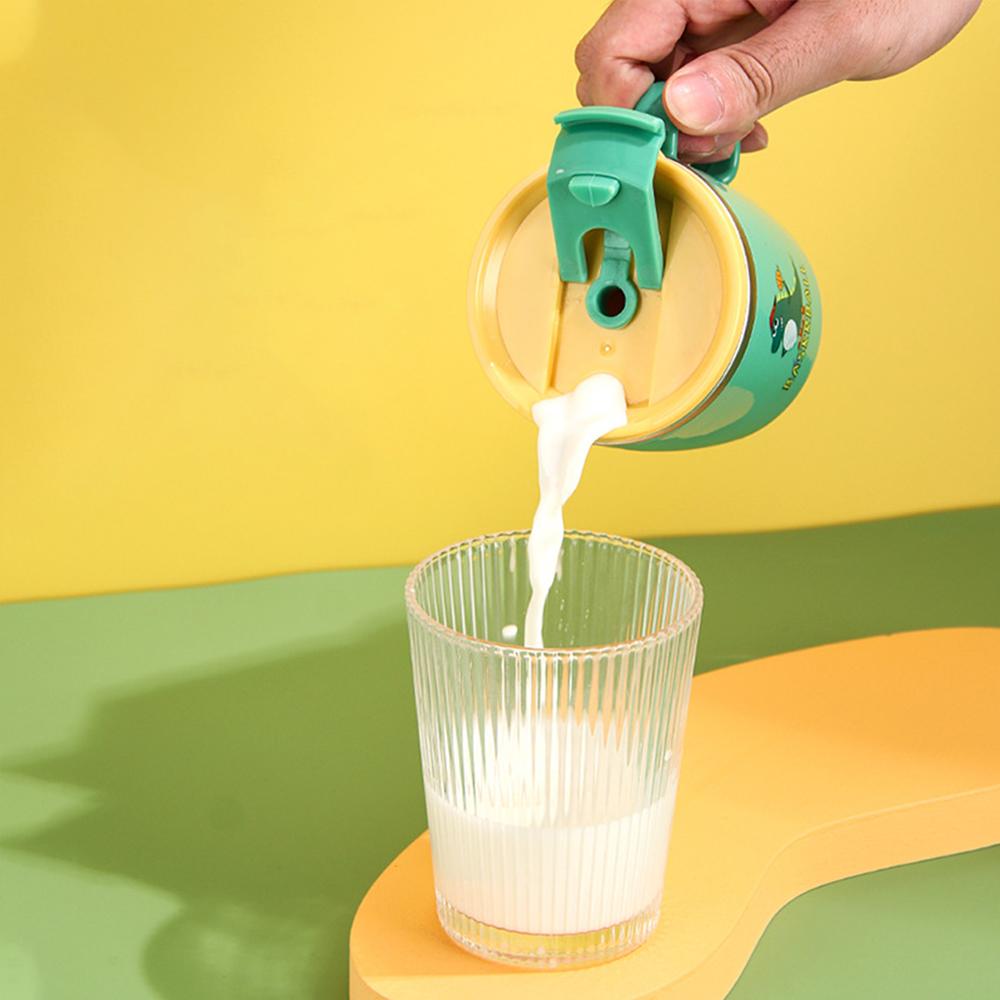 280ml Dětský hrneček na krmení s dinosaurem Nerezová termoska Hrneček se slámkou Dětský hrneček na mléko Proti horku a úniku Batolecí láhev na vodu