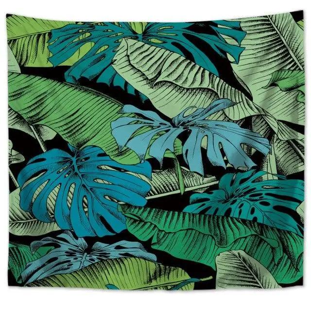 Tropical Monstera Leaf Tapestry  Vibrant Green Art for Living Room Decor Enhance Your Space with Fresh and Natural Vibes