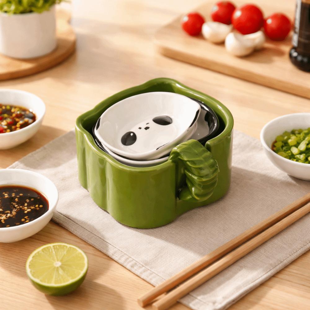 4/6Pcs Panda Shape Cartoon Panda Snack Dish Creative Ingredients Sauce Plate Table Decoration