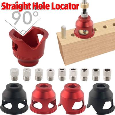 Vertical Punching Locator with 2-10MM Drill Bushing Aluminum Alloy Round Dowel Vertical Drill Guide for DIY Connection Tool