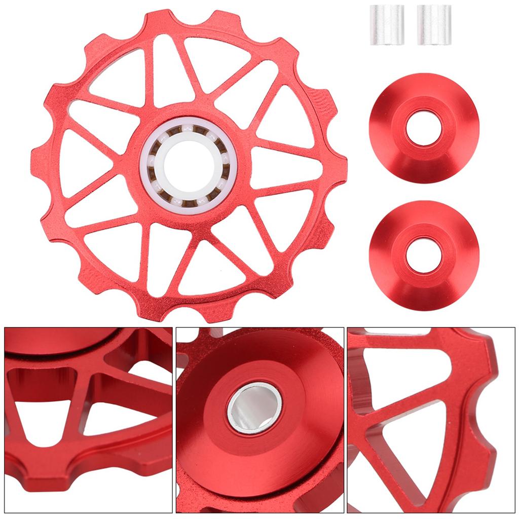 14T Rotes Rennrad Metall Keramik Lager Schaltwerk Führungsrolle Radfahren