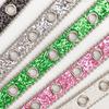 Women Belt Glitter Sequins Shiny Rhinestones Multi Holes Adjustable Length Waistband Imitation Leather Street Style Belt
