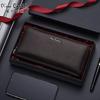 Pierre Cardin Men's Business Genuine Leather Zipper Clutch Wallet