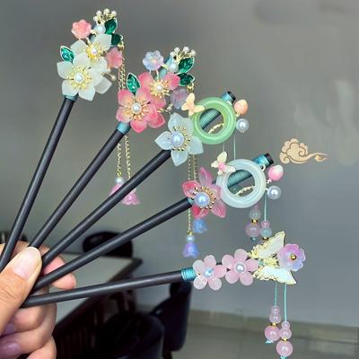 Vintage Holz Haarnadeln für Frauen Mädchen Handgefertigte Luxus Blumen Haarnadeln Haarstäbe Hochzeitsparty Haarschmuck Accessoire