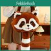 Raccoon Cartoon Plush Backpack For Girls Casual Use With Comfortable Shoulder Straps