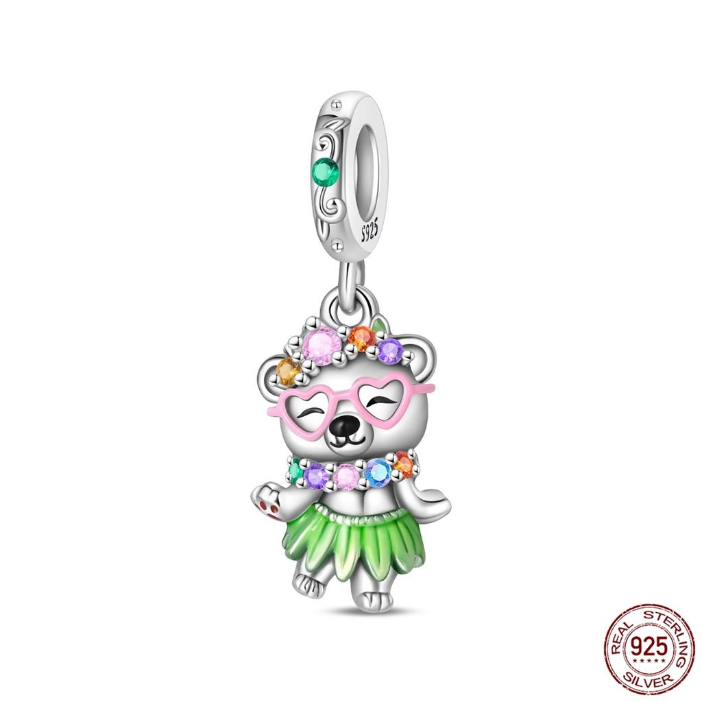 Copper Elephant Gathering Panda Pendant Charms Beads Fitoriginal Bracelet Diy Birthday Jewelry Gifts For Women