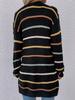 European and American Women's Long Sleeve Stripe Cardigan Sweater for Spring, Autumn, and Winter