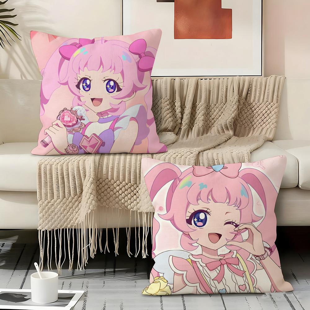 P-Pripara Anime Pillow Case Linen Pillow Covers Cover For Couch Living Room Bench Patio Floor Linen Home Decor