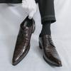 Fashion Luxury High Heel Shoes Men Classic Black Pointed to Dress Shoes For Men Wedding Formal Shoes Oxford Leather Social Shoes Male