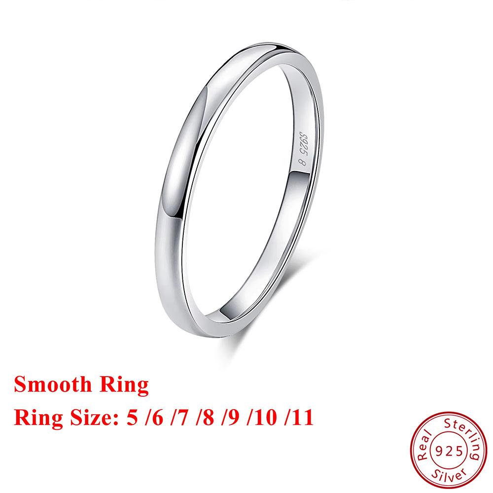 

Effie Queen 2MM 925 Sterling Silver Ring Women Men Couple Dainty Simple Finger Ring Band Engagement Free Engraving Name SR74 5