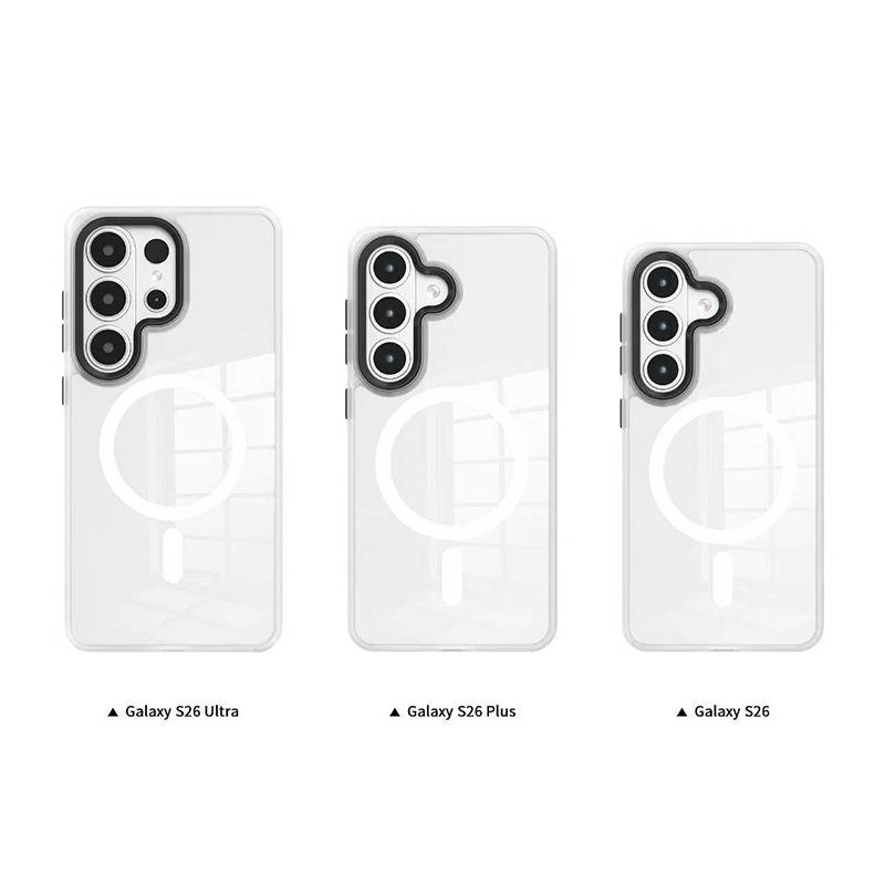Applicable to Samsung s26 ultra transparent mobile phone case anti-drop s24 plus Samsung s25 magnetic mobile phone case wholesale