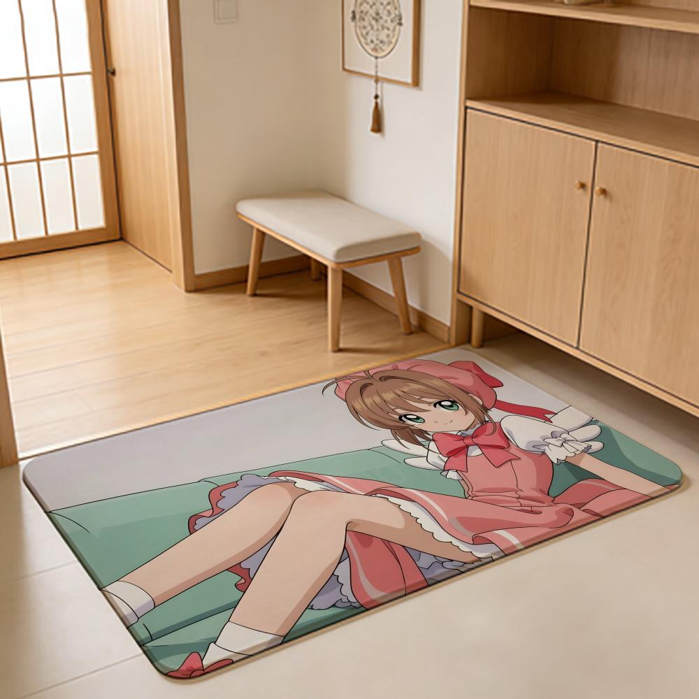 ANIME C-Cardcaptor Sakura Floor Mat Absorbent Floor Mat Non-Slip Entrance Rug for Bathrooms Restrooms and Toilets