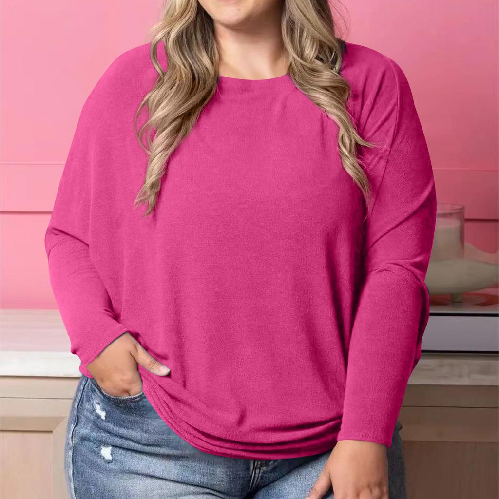 Women's Fashion Casual Solid Color Oversized  Long Sleeve Loose Fit Top