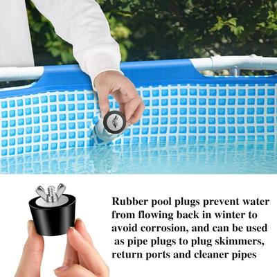 High Quality Pool Winterizing Plug With Stainless Steel Screw Black Swimming Pool Leak Proof Swimming Pool Fittings
