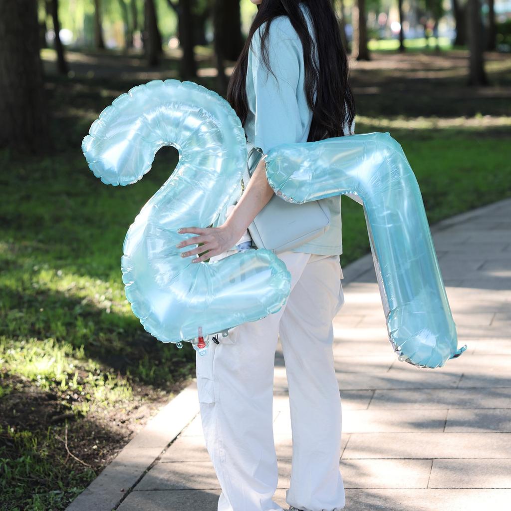 Jelly Blue Number Balloons 0-9 Birthday Wedding Party Decora for Adult Child Birthday Baby Shower Party DIY Photo 32inch Balloon