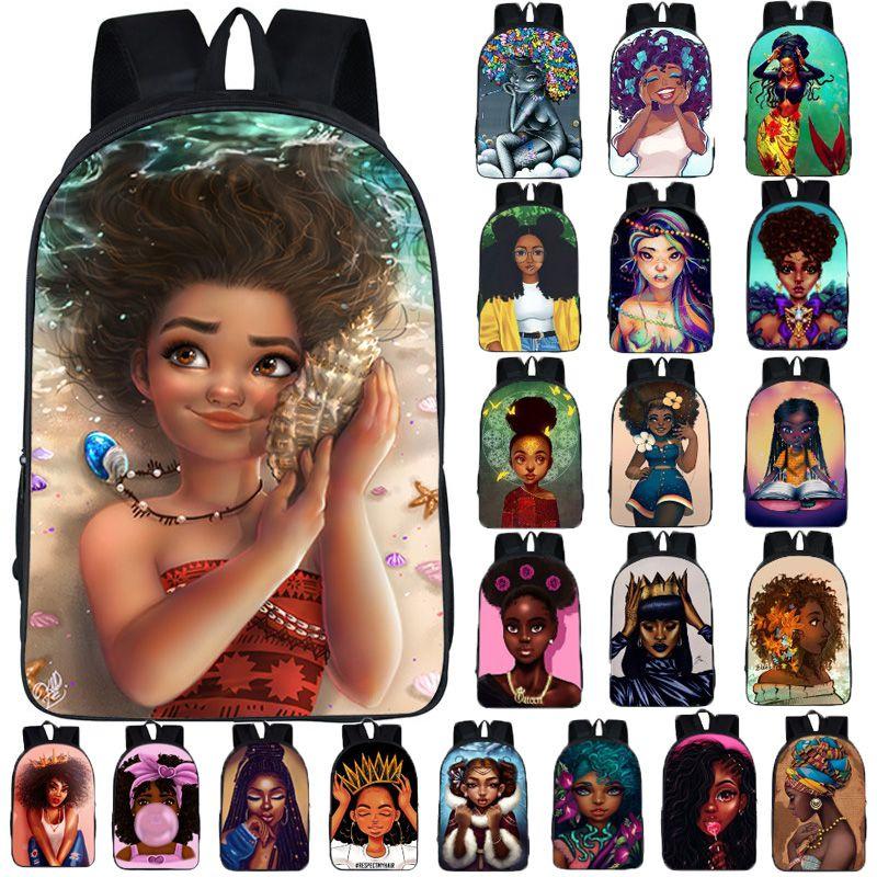 Afro-Afrikanische Schönheit Schwarze Prinzessin Wasserdichter Schulrucksack Mit Verstellbaren Schultergurten