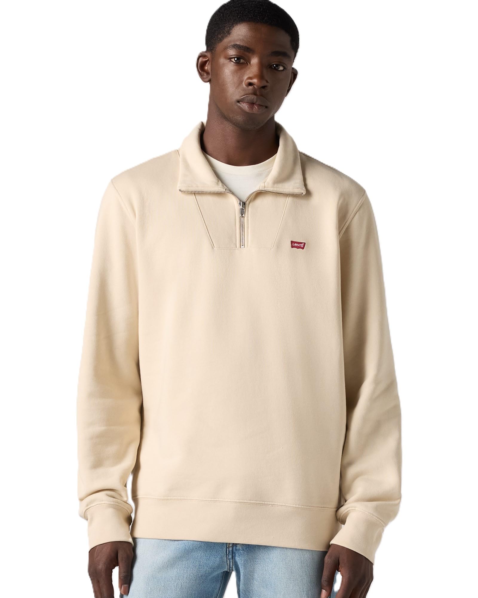 Levi s Logo Quarter Zip Pullover Sweatshirt 000VT-0001 US S