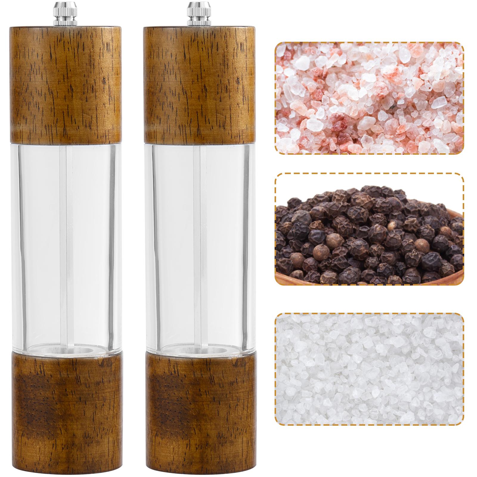

Wooden Salt and Pepper Grinder Pepper Grinder Manual Adjustable Coarseness Crafted Ceramic Core Grinders for Kitchen Accessories
