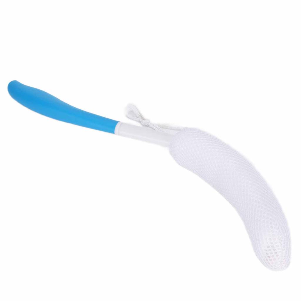 Bath Body Brush Long Curved Handle Soft Sponge Body Cleaning Exfoliating Shower Brush