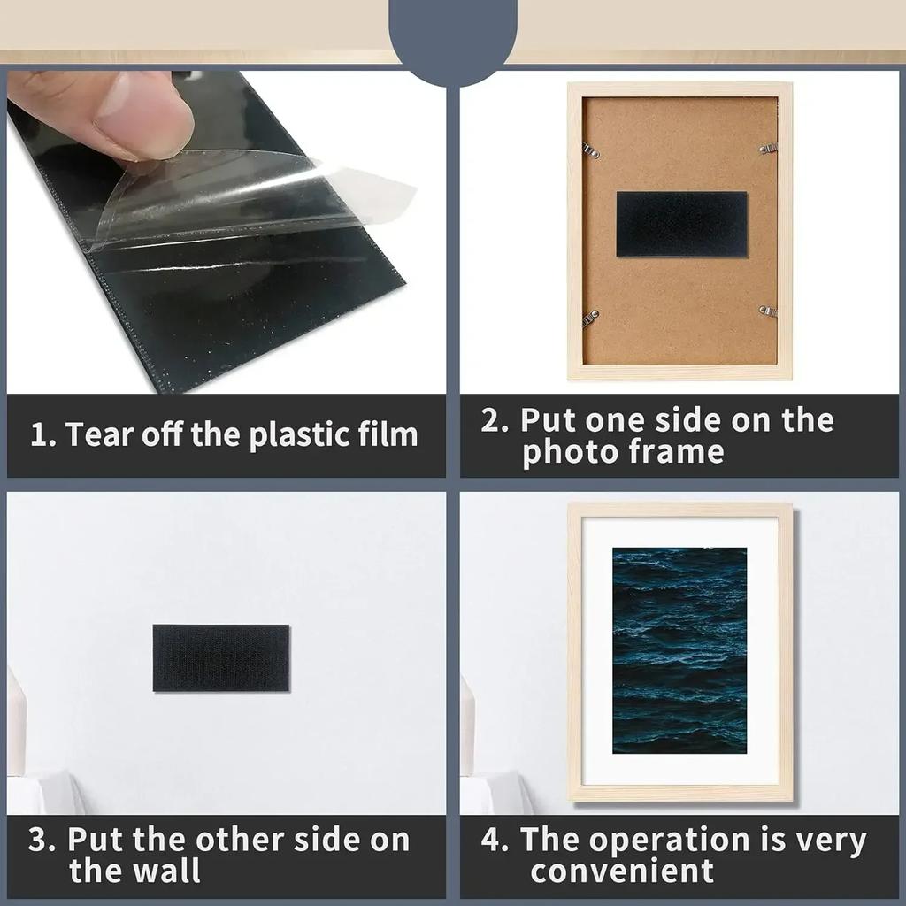 Strong Double Velcro Tape Self-Adhesive Extra Black Double-Sided Adhesive Tape for Attaching Organising and Storage of Tools