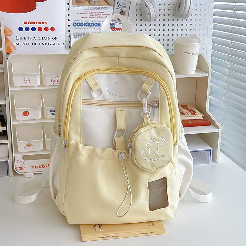 College Junior high school student schoolbag Japanese high school student contrasting color large capacity backpack cute little fresh girl backpack