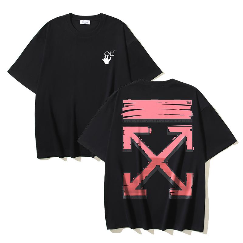 

Off-White 2025 Summer New Graffiti Arrow Pattern Printed Short Sleeved T-shirt for Men and Women L чорний