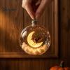 Black Cat Spider Web Decor Halloween Ball Ornament, Clear Sphere Decoration with Bat Indoor Home Holiday Accents Skeleton, Festive Hanging Bauble for
