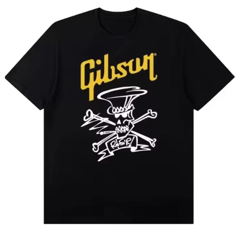 Summer New Slash Collection Gibson Les Paul Stylish and Casual Highquality Graphic Printed Oversize Shortsleeved Tshirt S