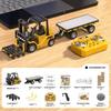 Mini Rc Truck Forklift 1/64 Alloy Diecast With Trailer Remote Control Desktop Cars For Boys Liftable Electric Excavator Engineer