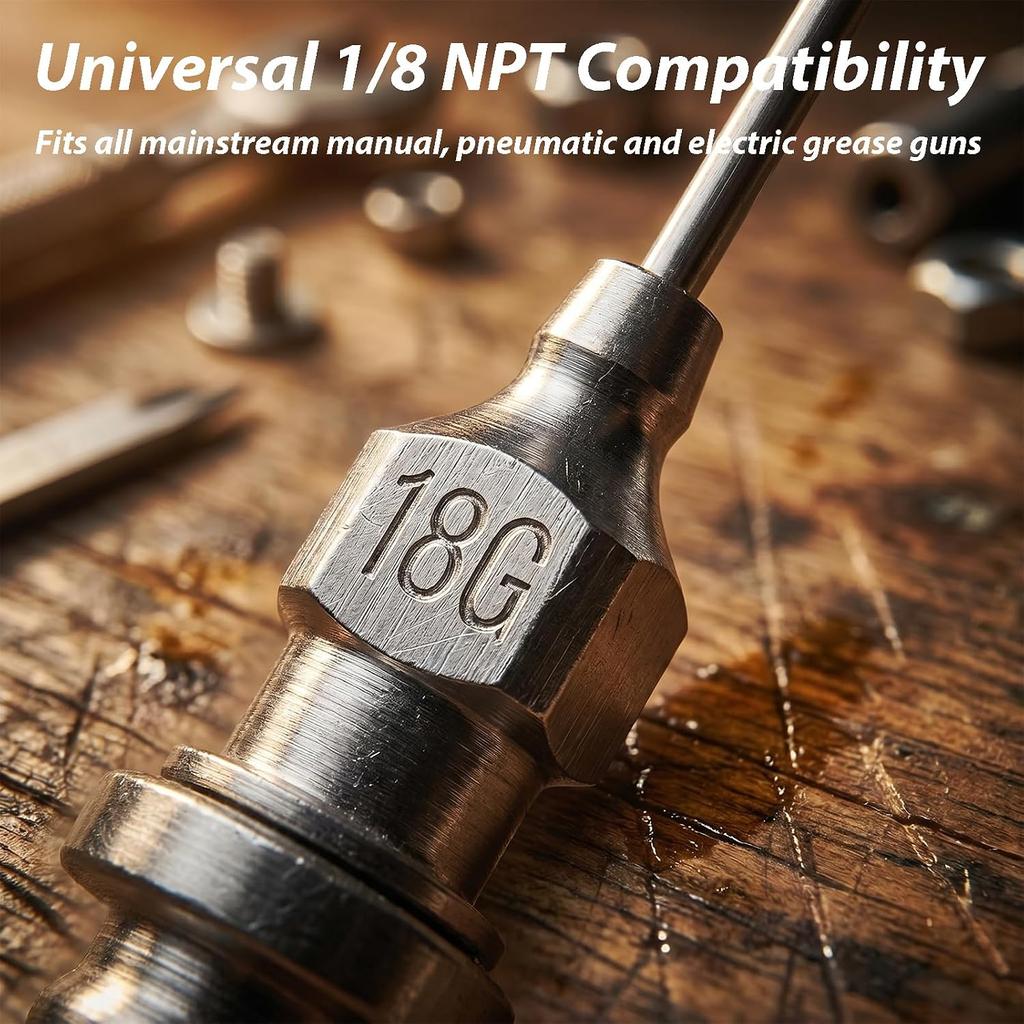 6Pcs Grease Gun Needle Tips Injector Narrow Needle Dispenser Air Nozzle Tool Small Bearing Portable and Detachable Greaser Coupler Seal Ball Joints