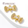 18K Gold Plated Brass with Zircon Connectors For Jewelry,Bowknot Charms For Necklace Necklace Accessories,DIY Earring Making