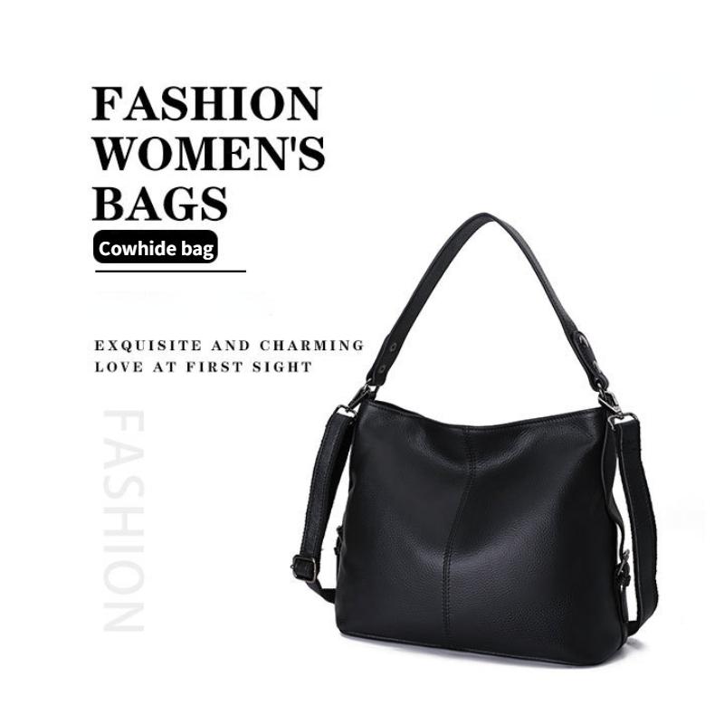 Soft Genuine Leather Shoulder Bag Women Messenger Bag Casual Female Crossbody Bag Large Capacity Daily Handbag Satchel