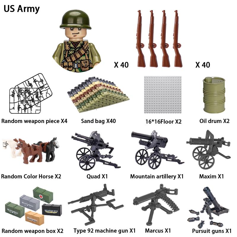 Non-Toxic 24Pcs Military Figure Ww2 Military Product Soldier Figure Building Blocks Children'S Holiday Gift Toys Gifts Funny