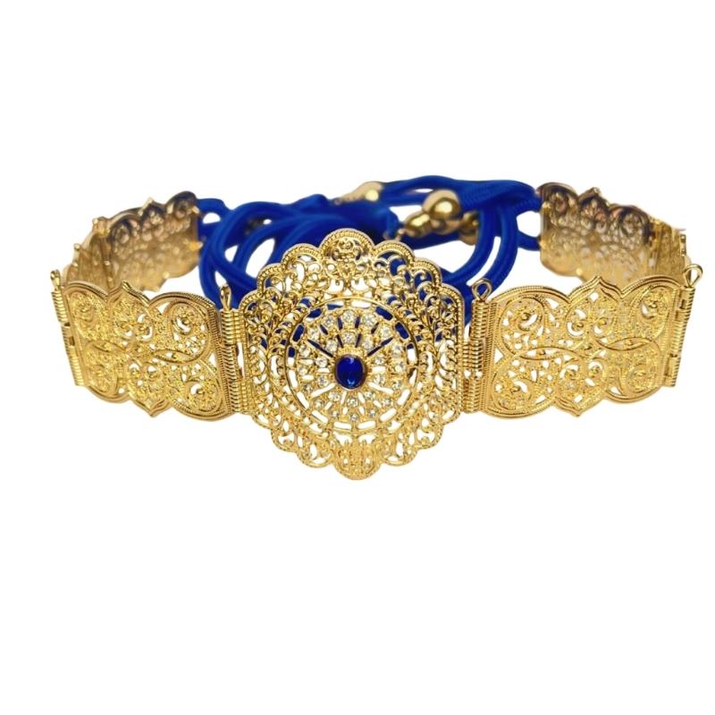 Sparkling Rhinestones Embellished Hollows Metal Belt Adjustable Wedding Accessory For Bride and Formal Attires