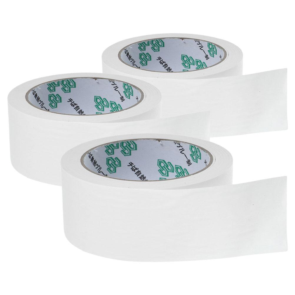 

3 Rolls Writable Tape Paper Packing Flatback Flashing Heavy Duty Packaging Thick Kraft 3000.00X4.50X0.01CM білий
