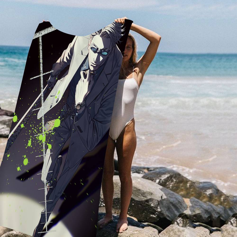 Anime Nanami Kento Beach Towel Colorful Bath Towels for Girl Microfiber Quick Dry Sand Free Beach Yoga Spa Gym Pool