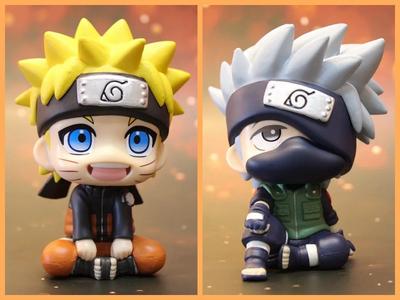 Anime, Hokage, Swirl Naruto, Flag Kakashi, Sitting Q Version Doll, Model Boxed Figure