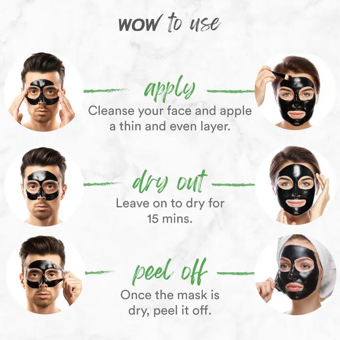Wow Skin Science Activated Charcoal Peel Off Mask, 100ml