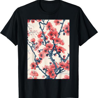 Vintage Cherry Blossom Minimalist  T-Shirt(2)